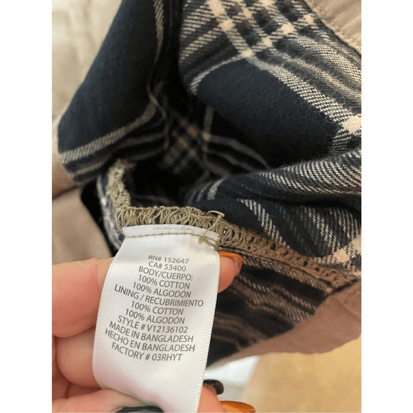 NWT Valor Men's Tan Trucker Front Plaid Lined Button Coat Shirt Jacket Menswear - Picture 5 of 7